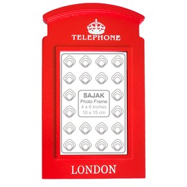 SAJAK 4x6 London Telephone Booth Picture Frames Tabletop Desktop Photo Holder Home Decor Souvenir Gifts