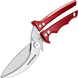 Poultry Shears Heavy Duty,Kitchen Shears for food Heavy Duty,Kitchen Scissors All Purpose,Chicken Shears,Fish,Meat,Easily Separable for Thorough Cleaning,Dishwasher Safe (Red)
