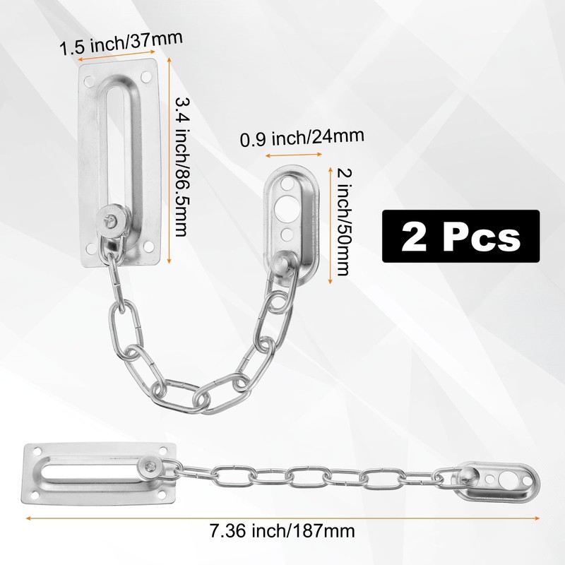M METERXITY 2-Pack Door Chain Lock, Premium Security Door Chain
