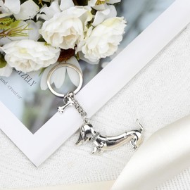 Tranbath Minimalist Dachshund Keychain Zinc Alloy Lightweight Key Ring for Girls Women Car Keychain Accessories Good Friend Birthday Gifts Travel Friendship Girlfriend Gifts for Women