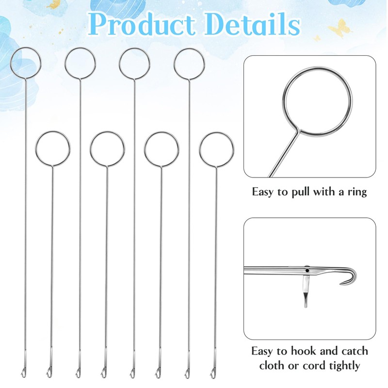 8 PCS Loop Turner Sewing Tool, 2 Sizes Loop Turner