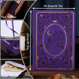 TIEFOSSI Bullet Dot Notebooks, A5 Hardcover Dot Journals for Writing Women, 160gsm Thick Paper, 190 Numbered Pages, for Planner Organization