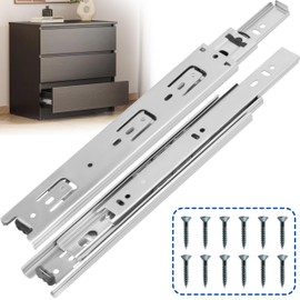 OURSHOM 8 Inch Drawer Slides 1 Pairs (2pcs) Heavy Duty Full Extension Ball Bearing, Side Mount Drawer Rails, 8" Drawer Slide Glides for Dresser, Cabinet, Kitchen - Draw Slides Sliders 100LB Capacity