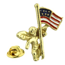 Patriotic American Flag Angel Lapel Pin, U.S.A Brooches, 1 Inch