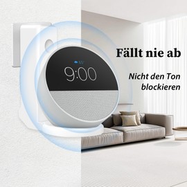 WUISOLQP Halterung für Echo Spot,Steckdosenhalterung Ständer Wandhalterung für Google Lautsprecher Zubehör Integriertem Kabelmanagement Wandhalterung Kein Bohren Erforderlich
