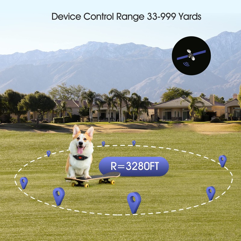 GynoiusCat GPS Dog Electric Fence Wireless, Upgraded Version GPS Boundary