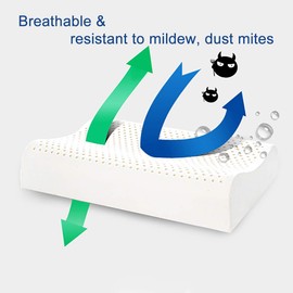 WPYST Nature Healthy Flat Latex Foam Wedge Pillow Made in Thailand 4 inch-4.5 inch