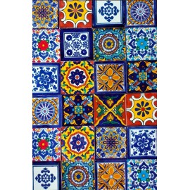 Escanver Azulejo De Talavera 10x10 Cm Diferentes Colores 20 Piezas