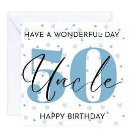 uncle Happy 50th Birthday Card 50 age (envelope Included)
