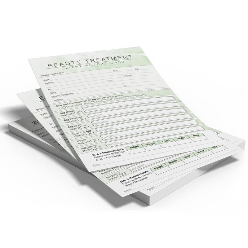 Beauty Client Record Card - Treatment Consultation Form for Mobile