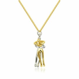 COLORFUL BLING Affectionate Hug Necklace for Couples, Individuals in a Relationship (Gold and Silver)