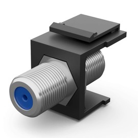 HB-DIGITAL Keystone Module with F-Connector Socket Nickel-Plated Multimedia Keystone for Patch Panel Network Socket Keystone Holder Adapter Coupling Plug & Play Black