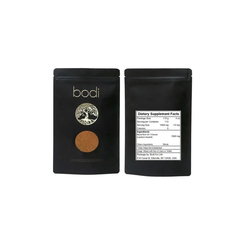 Bodi Polvo Extracto Raíz Maca 20:1 Natural 4 Oz