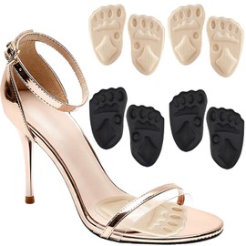 Metatarsal Pads Women, 4 Pairs Ball of Foot Cushions for Women, Non Slip Heel Grips Liners, High Heel Inserts for Women, Shoe Pads Inserts, Shoe Gummies for Heels, Foot Pads for Balls of Feet