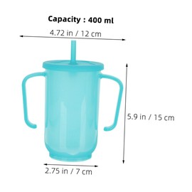 VICASKY 2pcs Elderly Spill Cups with Handles and Straws Bedridden Patient Water Cups for Adults Leak Sippy Portable and Easy to Use Drinking