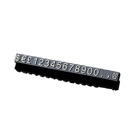 Digital Price Tag, ABS Counter Commodity Price Label Tag, £ € $ Arabic Number Price Display Board, Black Base Silver Word, 1 Set