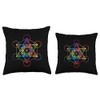 Sacred Geometry Metatron's Cube Chakra with Geometric Throw Pillow