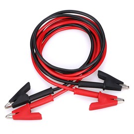 Sumnacon Dual Ended Crocodile Alligator Clips, 15A Test Lead Wire Cable with Insulators Clips, 2 Pcs 3.3 ft/1m Test Flexible Cable with Protective Jack Copper Clamps for Electrical Testing