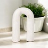 White Marble Arch Decorative Object – Rounded Horseshoe Sculpture Modern