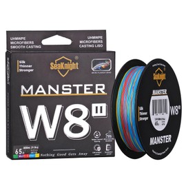 Seaknight W8 II 8 Strands Braided Lines 150M Smooth PE Braid Multifilament Wire Carp Fishing Lines Double Coating UV-proof Saltwater-proof Fishing Line for Sea Fishing 15-100LB