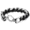 Cupimatch Men's Punk Rock Bracelet Gothic Elastic Silver Black Stainless