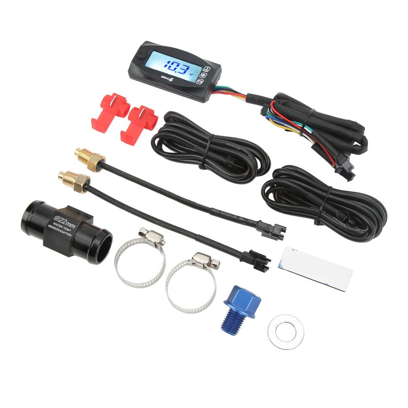 4 in 1 Water Oil Temperature Time Voltage Gauge LCD