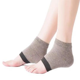 Standard color combination heel crack care half socks brown, 30g, 1 piece, 2 pieces / 스테디얼 배색 뒷꿈치 갈라짐 케어 반양말 브라운, 30g, 1개, 2개입