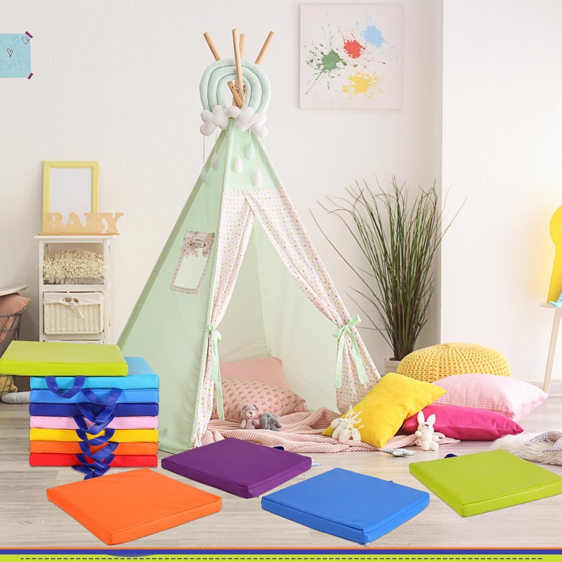 Sawysine 12 Pcs Floor Cushions Classroom Flexible Floor Seating with