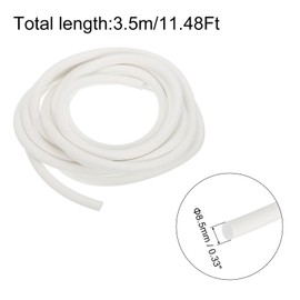 uxcell Silicone Foam Seal Strip, 8.5mm(0.33") Dia 3.5 Meters(11.48 Ft) Long Sponge Rubber Weather Seal Strip Round Rubber Cord Solid for DIY Warehouse, Pads, Foam Tubing, Crafts - White