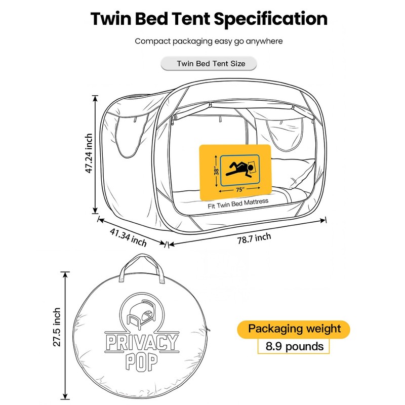 ANC POP Bed Tent Twin Bed Canopy Portable Dream Tent