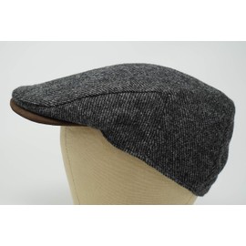 Borges & Scott The Sloan – Irish Tweed and Nubuck Leather Flat Cap - Irish Slate - Small