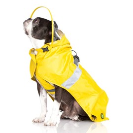 Gooby Dog Raincoat V2 - Waterproof Rain Poncho with Dual D-Rings - Step-in Rain Jacket for Small and Medium Dogs