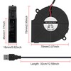 4PCS 7515 Cooling USB Blower Fan 3D Printer DC 5V