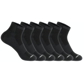 U.S. Polo Assn. 6 Pair Men's QUARTER Length Athletic Performance Socks - Ultra-Soft Moisture Control Running & Breathable Socks - Shoe Size 6-12, BLK 7620