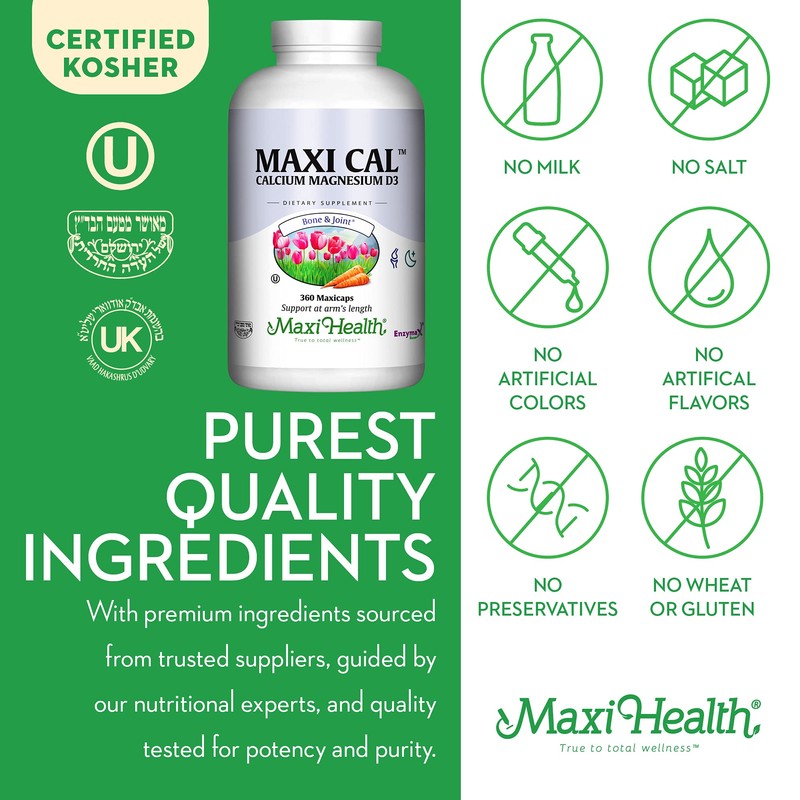 Maxi Health Calcium 1000 mg Supplement with Vitamin D3 (1000