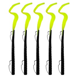 Delong Lures Fishing Lures Bass Set, 10" Pre-Rigged Weedless Swim Bait, Twister Tail Bass Fishing Lures, Extra Durable Soft Plastic Baits for Freshwater - 5 pcs Bass Baits and Lures Pack, Made in USA