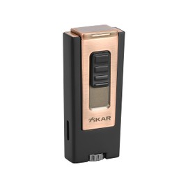 Xikar Trezo Lighter, Inline Triple Jet Flame, Piezo Ignition, Protective Lid, Oversized Adjustment Wheel, Black/Bronze
