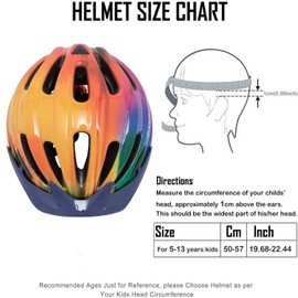 Kids Helmet Exclusky Bike Helmet for Kids Child Boys Girls Bicycle Helmet Age 5-13 Adjustable Cycle Helmet 50-57cm