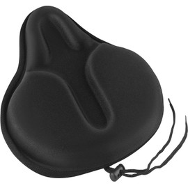 Gel Bike Seat Cushion,Bike Saddles Cover, H HOME-MART Breathable Exercise Bicycle Seat Cover, Wide Foam & Extra Soft Gel Seat Cushion for Women Men, Fits Cruiser and Stationary Bikes