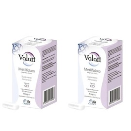 Pack de 2 Valait metilfolato 15 mg suplemento alimenticio con 30 cápsulas                                                                             