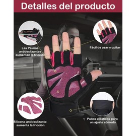 1 Par Guantes Para Gym Mujer, Guantes Gym Mujer, Guantes De Gym Mujer, Diseño Ergonómico, Material Resistente, Para Entrenamiento Con Pesas Y Crossfit, Talla Única, Ajuste Seguro, Comodidad Duradera