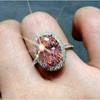 RKKOJJO 925 Sterling Silver Shiny Full Diamond Gemstone Ring 18K