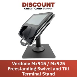 Verifone MX915 / Mx925 7" Freestanding Swivel and Tilt Terminal Stand with Square Plate, Black