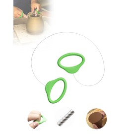 Pottery Wire Tool, Clay Cutting Wire, Green Handle Standard Pottery Wire Cutter, Cut Off Tool for Pottery and Clay Artists