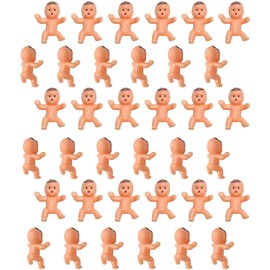 36pcs Mini Plastic Babies for Baby Shower, ice Cube Game, Party Decorations, Baby Toys（Latin Color）