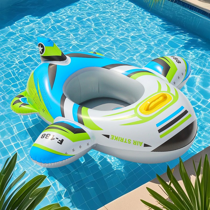 Kids Inflatable Airplane Pool Float for Summer Water Fun –