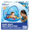 Self-Inflating Baby Boat with Adjustable seat, Retractable Canopy & Sun