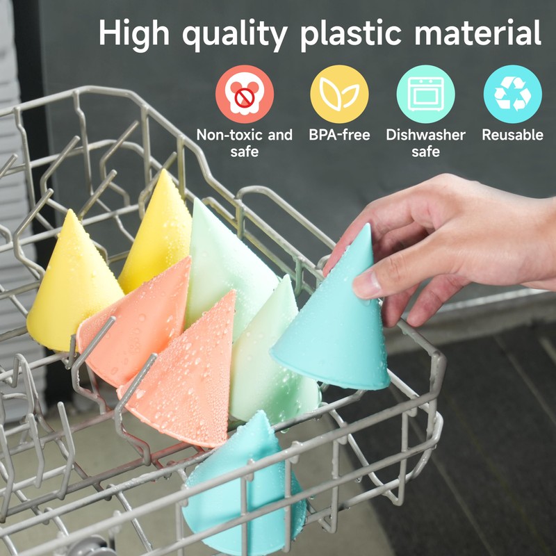 LUVCOSY 8-Pack Reusable Plastic Snow Cone Cups, Compatible with Nostalgia