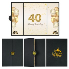 LDFDRT 40th Birthday Party Decorations Signature Guest Book Big Birthday Card Party Guest Book Signature Book Guestbook 40 Years Old Birthday Gifts Signing Card Board
