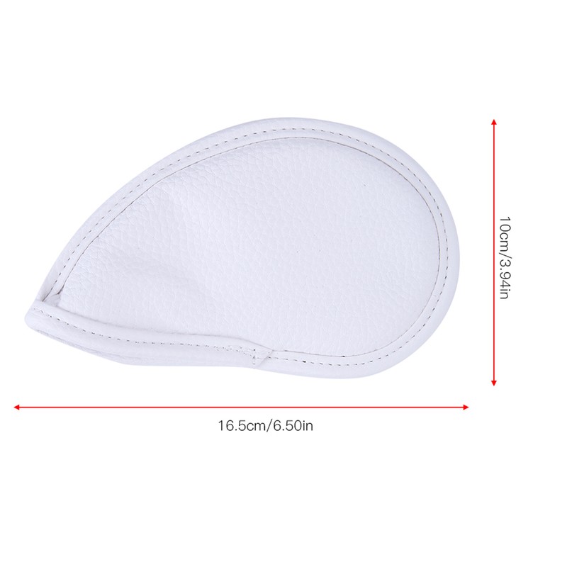 9PCS PU Leather Embroidery Waterproof Golf Putter Head Cover Iron